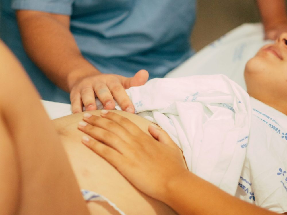 pregnant woman receiving medical care